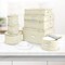 Sorbus China Storage Containers (Quilted) - 8 Pc Stackable Glass & Dish Storage Set - Felt Plate Protectors Included
